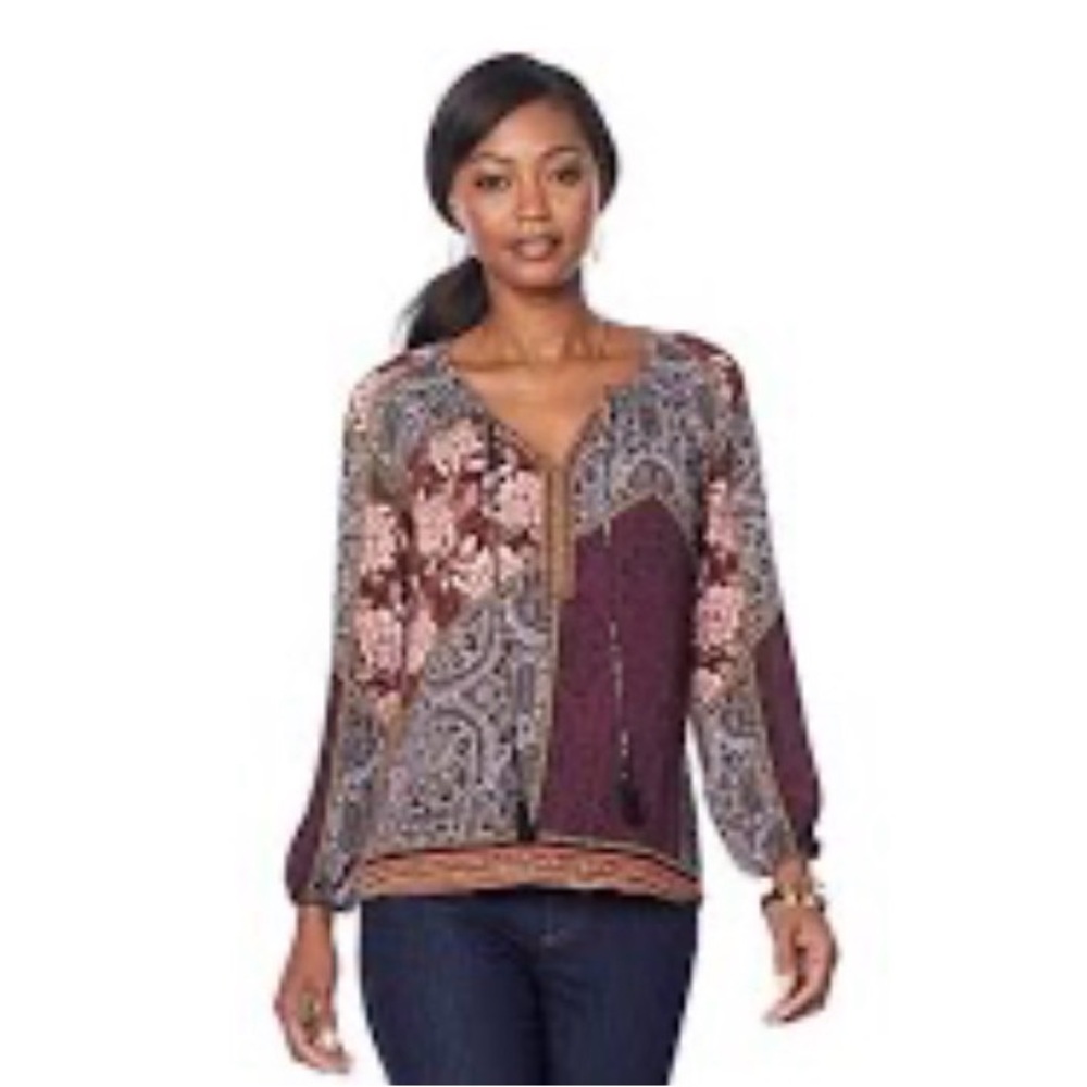 🌼 Daniel Rainn Pink and Black Floral Blouse 1X